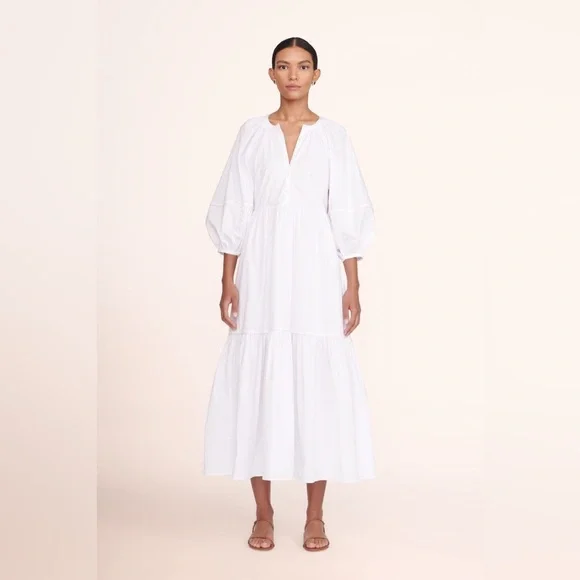 New Staud Elegant Brown Maxi Dress size 4 - Picture 6 of 8